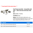 thumbnail image 2 of Fuel Pump Assembly - Compatible with 2001 - 2003 Chevy Silverado 2500 HD 2002, 2 of 2