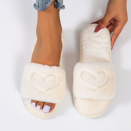 

EQWLJWE Women s Shoes Cotton Slippers Home Warm Plush Love Soft Bottom Non-slip Slippers Women s Slippers Holiday Clearance