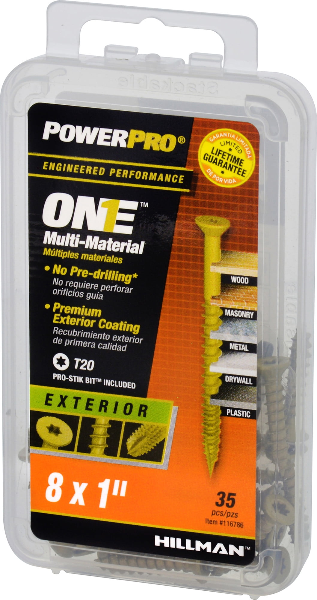 Hillman Fasteners 240666 8 x 1 in. Exterior Flat Head One Screw - Bronze Epoxy, Pack of 35