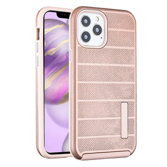 Apple iPhone 12 Pro Max /6.7" Phone Case [Shockproof] Drop-Protection Hybrid Impact Heavy Duty Dual Layers Protective Textured Anti Slip Armor Rubber Rugged TPU Cover ROSE GOLD for iPhone 12 PRO MAX