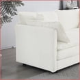 thumbnail image 2 of Modern 3-Piece Chenille Sectional Sofa Set – 3-Seat, Loveseat, Single – Extra Deep Seat for Living Room | White | Chenille | Cushion Back, 2 of 10