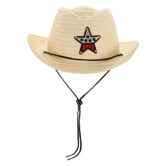 OUNONA Childrens Beige Cowboy Hat Durable and Adorable Design for Party