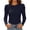 Navy, variant on Blouses for Women Puff Shoulder Ribbed Tops Crew Neck Long Sleeve Shirts Solid Color Casual Blouse