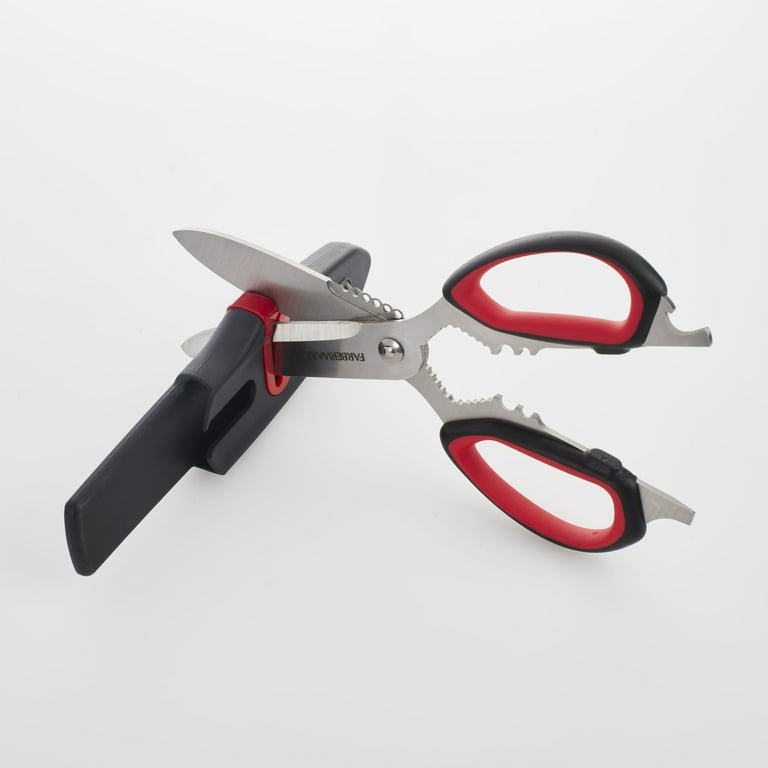 Farberware Edgekeeper 10 in 1 Scissors with Magnetic Holder in Red
