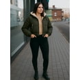thumbnail image 5 of Womens Premium Midweight Puffer Jacket Insulated Down Army Green Winter Coat-XXL, 5 of 9