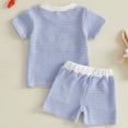 thumbnail image 5 of Easter Outfit Baby Boy Boys Easter Bunny Embroidered Short Sleeve Top and Shorts Set Boys Clothes Blue 12-18 Months, 5 of 6