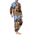 thumbnail image 2 of Sikiie Close-Up Curious Squirrel Mens Pajama Set, Soft Warm Long Sleeve Sleepwear, Cozy Button-Down Pjs for Men-X-Large, 2 of 7