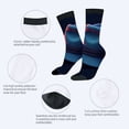 thumbnail image 3 of Four Seasons Universal Socks (2 Pairs) - Vibrant Dark Blue Socks with Concentric Circle Pattern in Red & Purple Unisex Trendy Design, 3 of 5