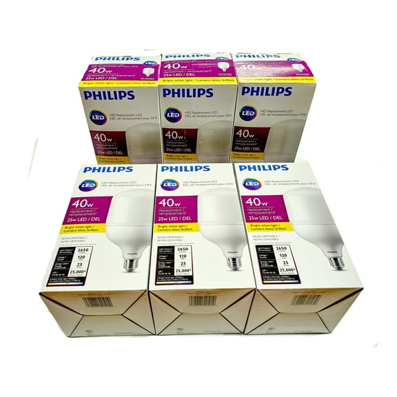 Philips LED HID Replacement Bulb, 25W, 40W HPS Equivalent, 2650 Lumens, 3000K Soft White, E26 Base, Non-Dimmable - Case of 6