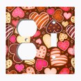 thumbnail image 2 of Metal Light Switch Plate Outlet Cover (Chocolate Hearts - Single Duplex Single Toggle), 2 of 2