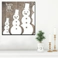 thumbnail image 2 of Brown and White Christmas Snowman Wrapped Square Wall Art Decor 20" x 20", 2 of 3