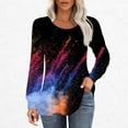 thumbnail image 2 of PuLe Women's Top Long Sleeve Shirts for Women Fall Tops Dressy Casual Blouses Pleated Scooped Neck Tunic Tops for Leggings ﻿, 2 of 5