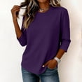 thumbnail image 6 of 3/4 length Sleeve Shirts for Women,Soft Stretchy Wrinkle-Free Tops,Casual Crew Neck T Shirt for Work Daily Fall, 2XL, 6 of 6