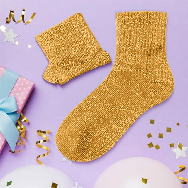 Sparkly Solid Color Slouch Socks, Fashionable Mid Calf Hosiery for Daily Wear, Comfortable Stretch Fit for Casual Outfits, Fun Design for Entertainment, Perfect for Lounge and Style