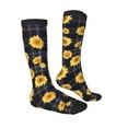 thumbnail image 3 of Fotbe Royal Blue Plaid Sunflower print Women's Men's Novelty Crew Socks Cotton Socks Knee High Socks for Walking,Running,Nurses,Pregnancy, 3 of 8