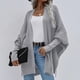 thumbnail image 3 of Qarigey Cárdigan de poliéster para mujer, suéter portátil con estilo, lavable, transpirable, a la moda, para exteriores, suéteres abiertos Abrigos y chamarras Gris, 3 of 4