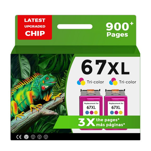 Cartucho de tinta Relcolor 67XL tricolor, paquete de 2 unidades de repuesto