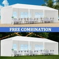 thumbnail image 3 of 10'x30' Canopy Tent Wedding Party Outdoor Gazebo with 5 Removable Sidewalls for Weddings and Events,White, 3 of 7