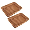 thumbnail image 1 of 2X Cesta de Almacenamiento de Mimbre, Canasta de Pan Tienda de Pan Supermercado Cesta de Exhibición Marrón, 1 of 7