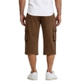 thumbnail image 6 of Mens Sweat Shorts Below Knee Elastic Waist Baggy Tall 3/4 Short Pants with Pockets Casual Summer Lightweight Brown 3XL, 6 of 8
