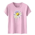 thumbnail image 4 of Xdegoge T Shirts for Women Graphic Under 10 Short Sleeve Crewneck Shirts Floral Summer Casual Tops Tunic Loose Fit Tees Soft Comfy Blouses Womens Clothes Same Day, 4 of 5