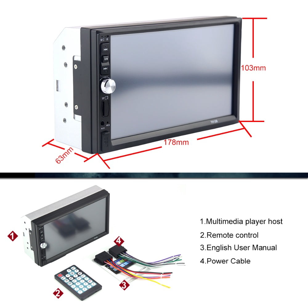 Polarlander Double DIN Car Stereo Touch Screen with Bluetooth FM Radio MP5/4/3 Player Car Audio Receiver Android Mirror Link USB/SD/AUX Hands Free Calling