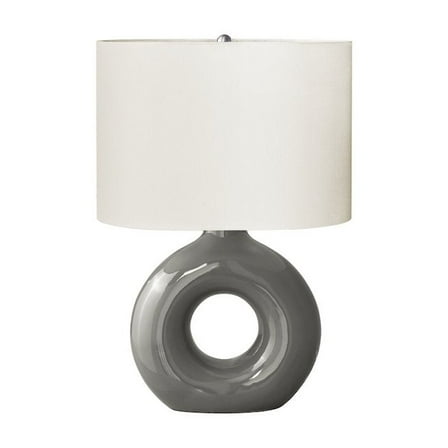 Lighting - 24"h - Table Lamp - Dark gray Ceramic - Ivory/Cream Shade