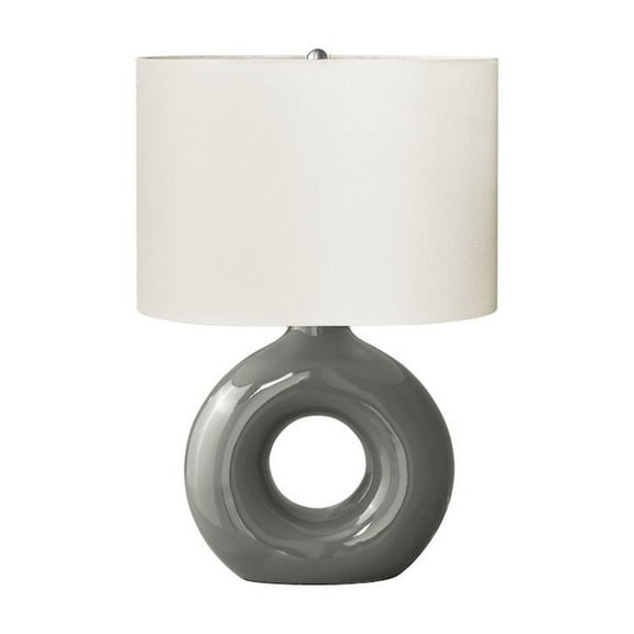 Lighting - 24"h - Table Lamp - Dark gray Ceramic - Ivory/Cream Shade