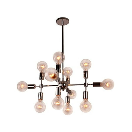 - Unitary Brand Modern Silver Metal Geometric Design Chandelier with 12 Lights