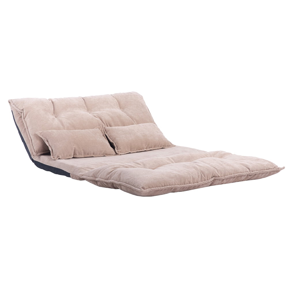 Kepooman Modern Adjustable Foldable Sofa Bed with Two Pillows, Beige Kepooman Modern Adjustable Foldable Sofa Bed with Two Pillows, Beige