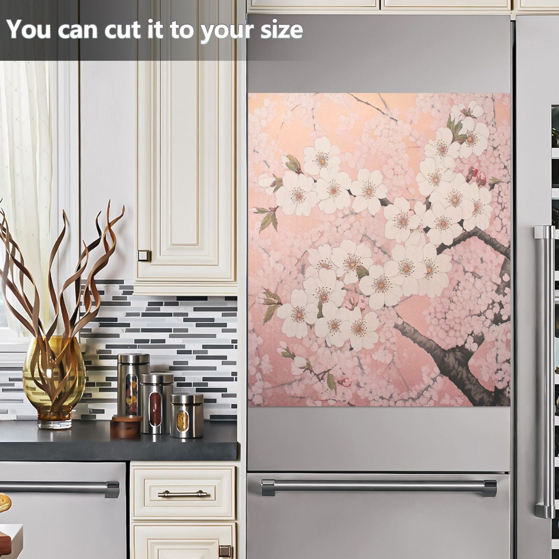 Dishwasher Magnetic Sticker 23x26 Inch Refrigerator Magnetic Sticker Washing Machine Magnetic Sticker Kitchen Panel Magnetic Sticker Home Decor Super Cool Cherry Blossoms