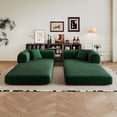 thumbnail image 6 of Convertible Floor Sofa Bed, 78.8" Compression Futon Couch Sleeper with Pillow Back Support, Corduroy Fabric Modular Sectional Loveseat for Living Room, Bedroom, Apartment, Green, 6 of 10