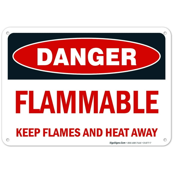 Danger Sign, Flammable Sign, Keep Flames and Heat Away Sign