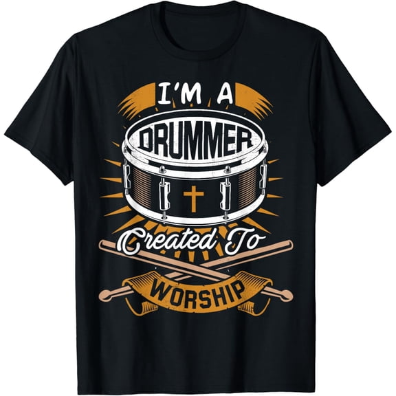 Christian Drummer Gift Idea for Drummers Who Rock God T-Shirt