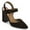 Black, variant on YDN Women Pointed Toe Strappy Buckled Pumps Ankle Strap High Chunky Heels Dressy Dance Party Sandals Size 10 Brown