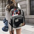 thumbnail image 6 of Large Clear PVC Backpack Heavy Duty See Through Backpack for Adults Work Travel, Rose Cherry Printed 12L, 6 of 8