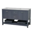 thumbnail image 4 of Lakeshore 60" Double Bathroom Vanity with Marine Gray Cabinet and Engineered White Top, 4 of 6