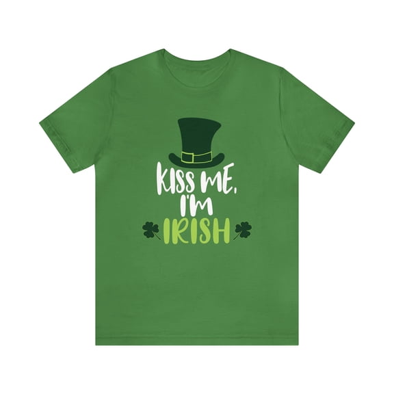 Kiss Me I'm Irish, Bella & Canvas, Cotton Short Sleeve T-Shirt, XS - 5XL