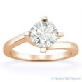 thumbnail image 2 of Round Brilliant Cut Charles & Colvard Moissanite Bypass Solitaire Engagement Ring in 14k Rose Gold, 2 of 4