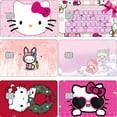 thumbnail image 2 of Nuevo Kawaii Hello Kitty Kuromi My Melody Diy pegatina de tarjeta de Chip pequeño Anime dibujos animados dulce tarjeta de crédito tarjetas de crédito película mate cubierta de piel, 2 of 5