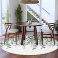 thumbnail image 3 of Round Area Rugs Collection 6 Ft, Green Eucalyptus Leaves Non-Slip Residential Carpet, Summer Botanical Weeping Watercolor Indoor Crawling Mats Runner Rugs for Living Room/Dining Room/Bedroom, 3 of 8