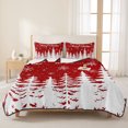 thumbnail image 3 of Quilts Queen Size Bedding Set, Red Christmas Lightweight Quilted Comforter, Xmas Trees Winter Pine Forest Snowflake Soft Reversible Bedspread Coverlet with Pillow Covers for All Season, 90" x 96", 3 of 9