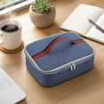 thumbnail image 4 of Lunch Bag, Oxford Fabric Insulated Thermal Cooler Portable Handheld Bento Box Container for Work Travel Picnic Outdoor Activities Lightweight Durable Meal Tote 2.7x9.45x12.2in Blue, 4 of 5