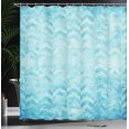 thumbnail image 4 of Ambesonne Turquoise Shower Curtain, Geomeric Chevron Art, 69"Wx84"L, Turquoise, 4 of 5