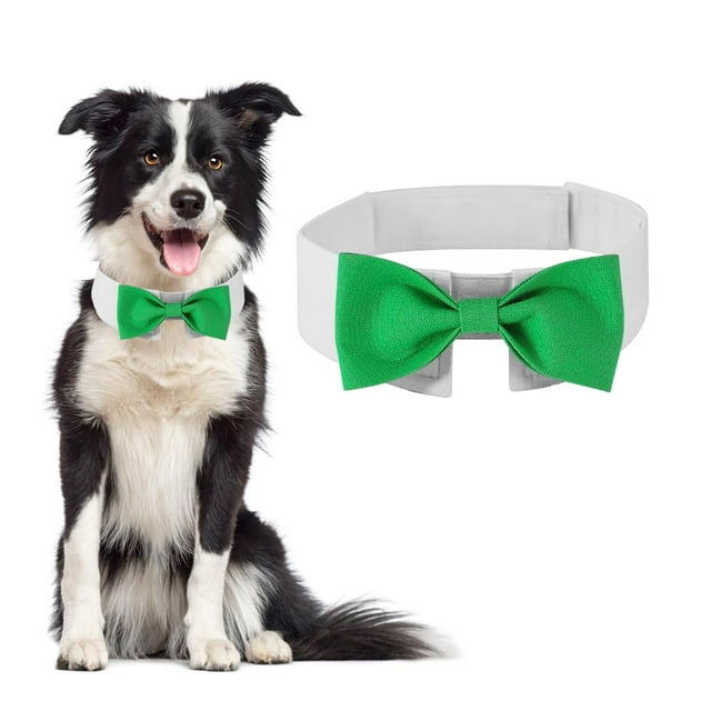 Elegante pajarita para perro, linda pajarita de esmoquin con cuello blanco ajustable para mascotas formales, perfecta para San Valentín, bodas