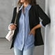 thumbnail image 4 of Blusas informales para mujer blusas con botones a rayas verticales camisa traje de trabajo de oficina FLhrweasw Nuevo, 4 of 7