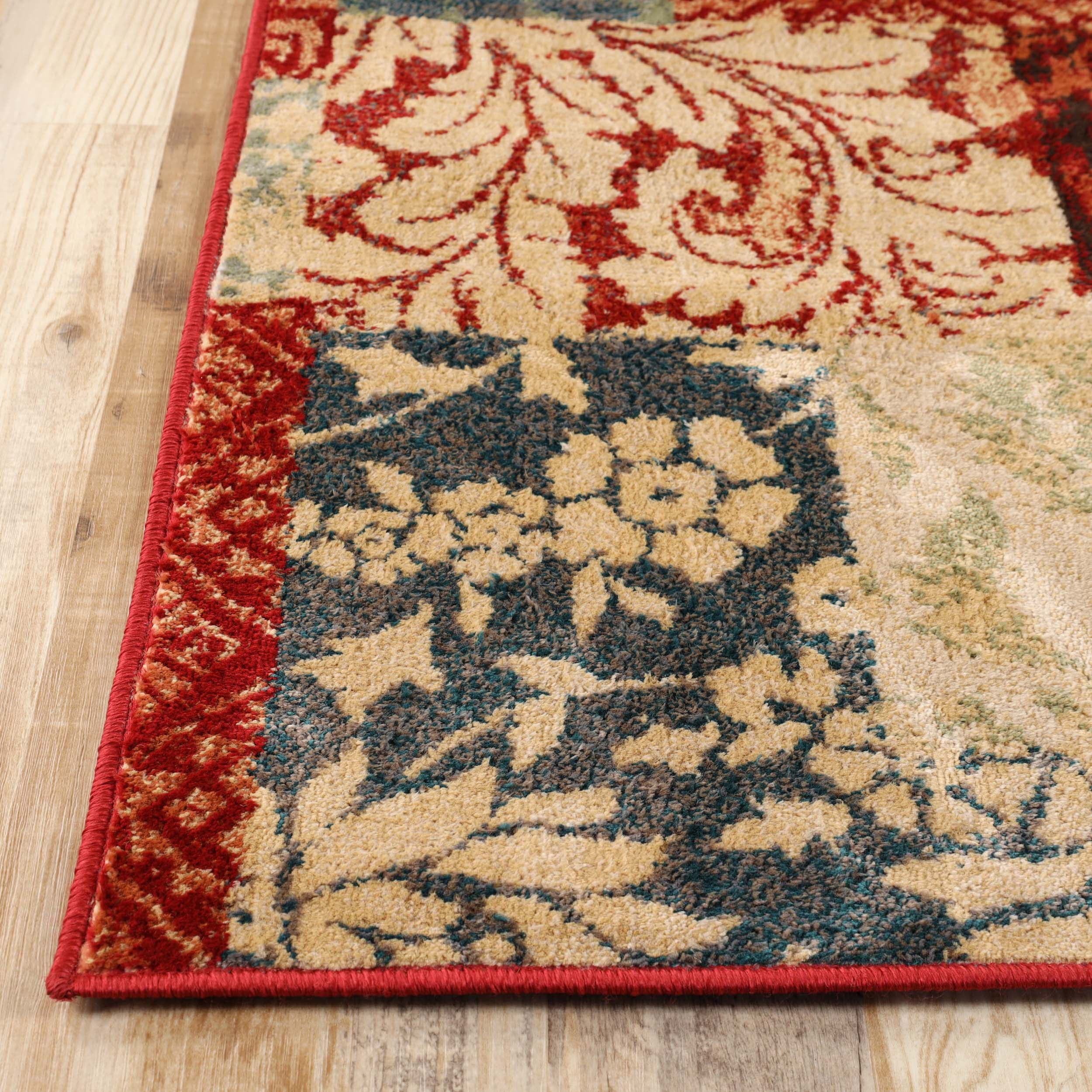 Superior Kennicot Elegant Floral Patchwork Indoor Area Rug, 4' x 6'
