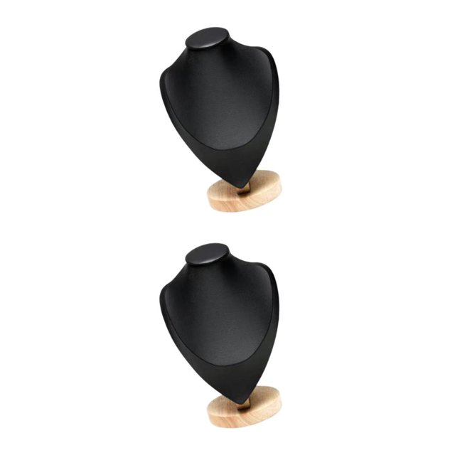 kurtrusly Necklace Display Bust Smooth Stable for store Showroom Retail Dresser Black M 2Set