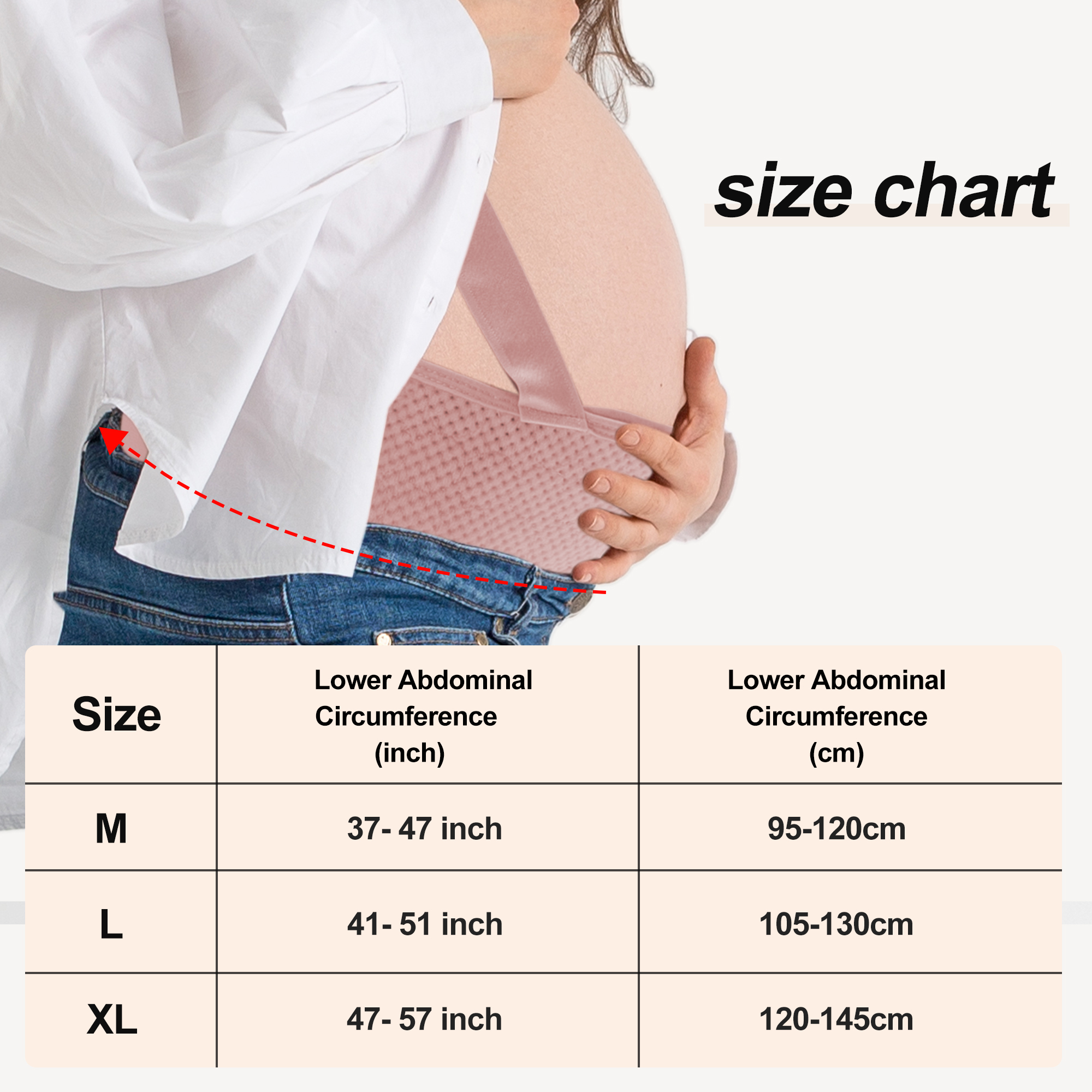 Unique Bargains Pregnancy Belly Band with Adjustable Straps 1 Pc Large Pink