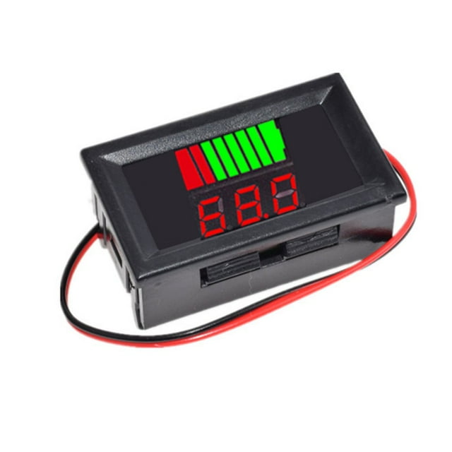 HLONK Battery Capacity Meter - 12V-60V LED Digital Display - Low Power Warning - 8-Stage Power Resolution - Battery Capacity Indicator - Household Accessory